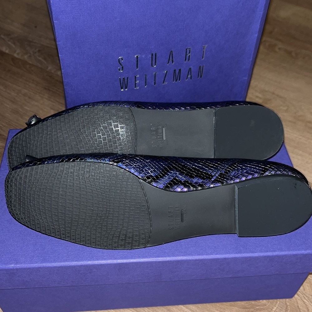 NEW IN THE BOX Stuart Weitzman TULIPBOW Viola rainbow BOA ballet flats size 7.5 - Picture 3 of 6